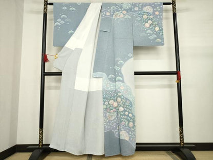 平和屋着物●訪問着　作家物　辻が花　絞り　正絹　逸品　AABA8250ck