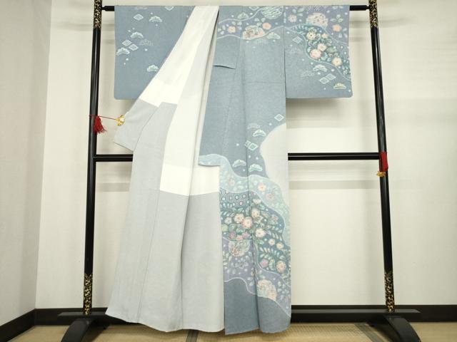 平和屋着物●訪問着　作家物　辻が花　絞り　正絹　逸品　AABA8250ck