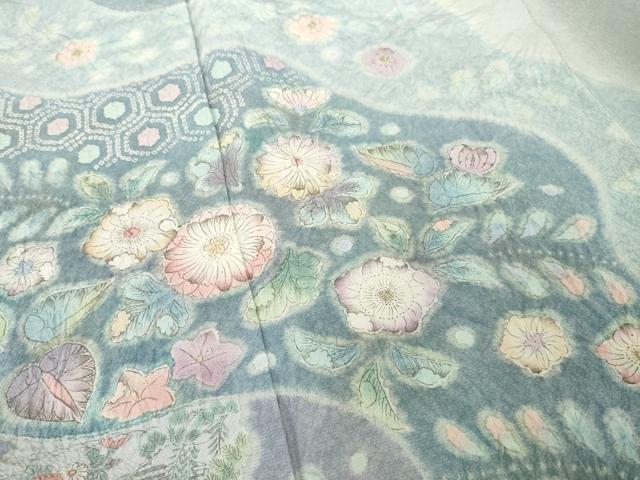 平和屋着物●訪問着　作家物　辻が花　絞り　正絹　逸品　AABA8250ck