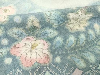 平和屋着物●訪問着　作家物　辻が花　絞り　正絹　逸品　AABA8250ck
