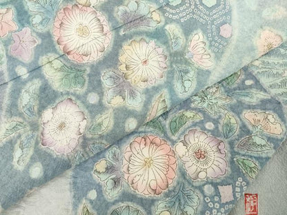 平和屋着物●訪問着　作家物　辻が花　絞り　正絹　逸品　AABA8250ck