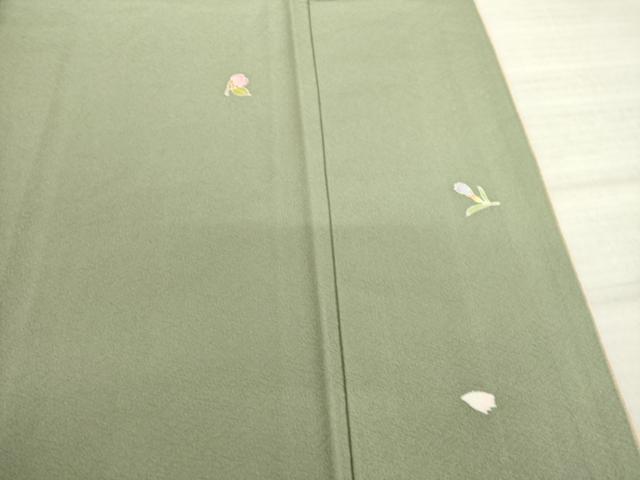 平和屋着物●訪問着 友禅 流水花文 暈し染め 金彩 正絹 逸品 AABA8264ck