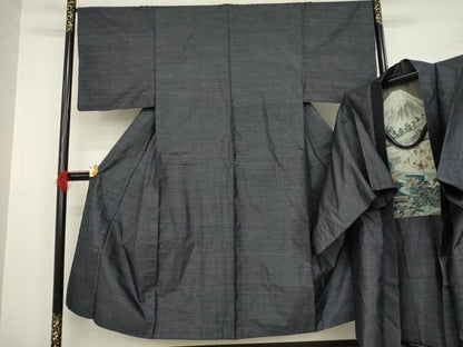 平和屋着物●男性　本場大島紬　アンサンブル　100亀甲　総詰め　正絹　逸品　AABA8273ck