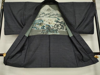 平和屋着物●男性　本場大島紬　アンサンブル　100亀甲　総詰め　正絹　逸品　AABA8273ck