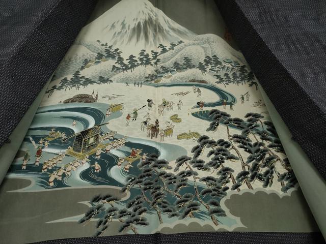 平和屋着物●男性　本場大島紬　アンサンブル　100亀甲　総詰め　正絹　逸品　AABA8273ck