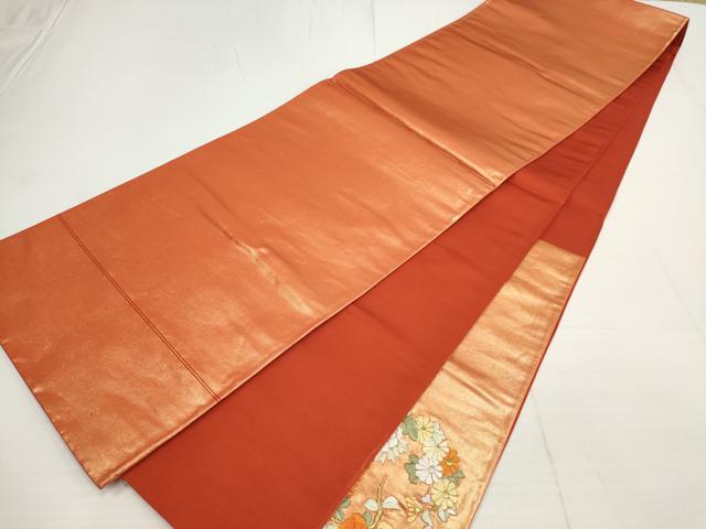 平和屋着物▼総刺繍　袋帯　草花丸文　金銀糸　正絹　逸品　AABA8514wj
