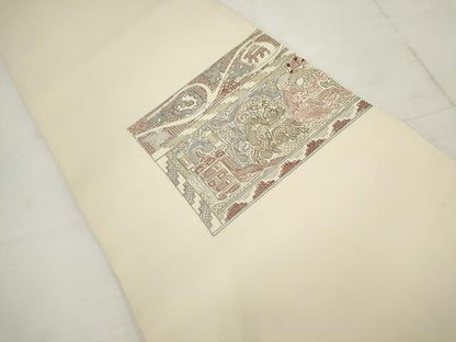 平和屋着物▼中国三大刺繍 汕頭刺繍 スワトウ刺繍 袋帯 壁画文様 正絹 逸品 AABA8600wj