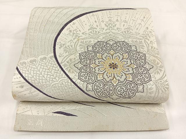平和屋着物◎六通柄袋帯 正倉院花文 金銀糸 正絹 逸品 AABA8713uw