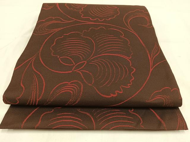 平和屋着物◎六通柄 本袋帯 蔦の葉文 正絹 逸品 AABA8717uw