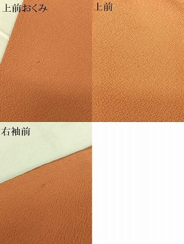 平和屋着物●ファッションデザイナー 花井幸子 色無地 銀朱色 正絹 逸品 AABA8774zg
