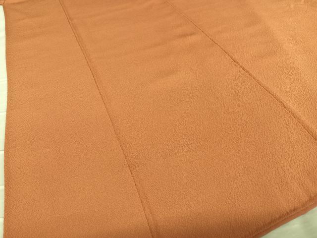 平和屋着物●ファッションデザイナー 花井幸子 色無地 銀朱色 正絹 逸品 AABA8774zg