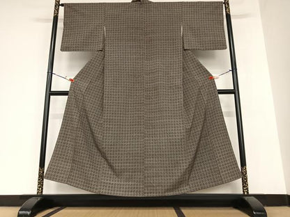 平和屋着物●お召 丸文 正絹 逸品 AABA8778zg