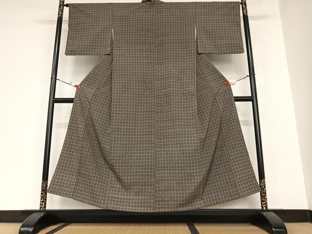 平和屋着物●お召 丸文 正絹 逸品 AABA8778zg