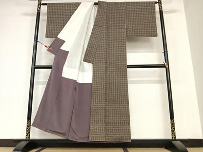 平和屋着物●お召 丸文 正絹 逸品 AABA8778zg