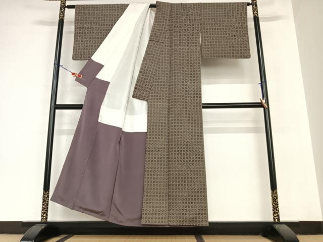 平和屋着物●お召 丸文 正絹 逸品 AABA8778zg