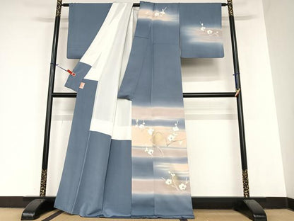 平和屋着物●訪問着 駒刺繍 枝梅文 暈し染め 金彩 正絹 逸品 AABA8779zg