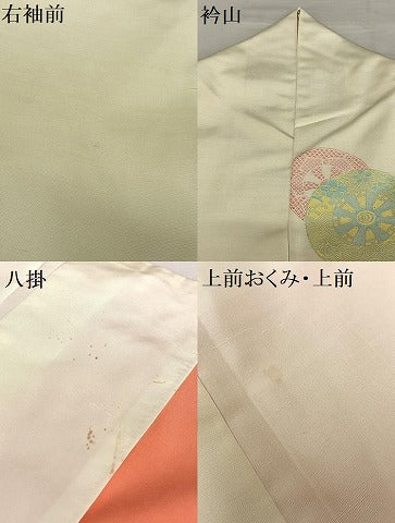平和屋着物●京の名門・菱屋六右ェ門　紬　花源氏車文　正絹　逸品　AABA8783zg