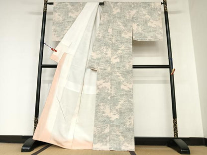 平和屋着物●上質な紬 風景草花文 正絹 逸品 AABA8787zg