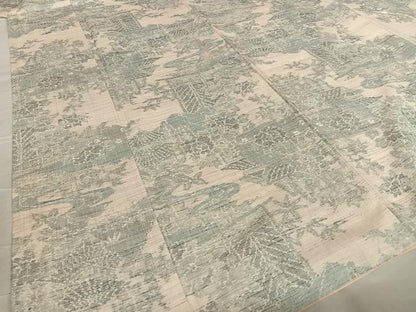 平和屋着物●上質な紬 風景草花文 正絹 逸品 AABA8787zg