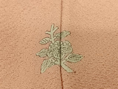 平和屋着物●上質な色無地　薄紅色　正絹　逸品　AABA8788zg