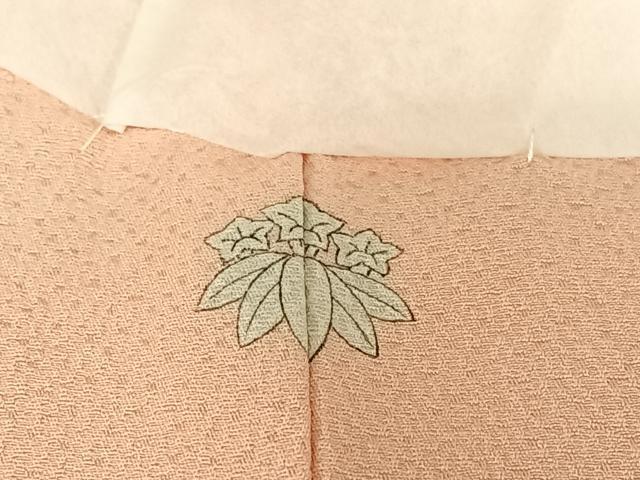 平和屋着物●上質な色無地　人物花地紋　宍色　正絹　逸品　未使用　AABA8792zg