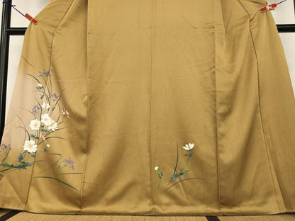 平和屋着物●訪問着 草花文 正絹 逸品 AABA8793zg