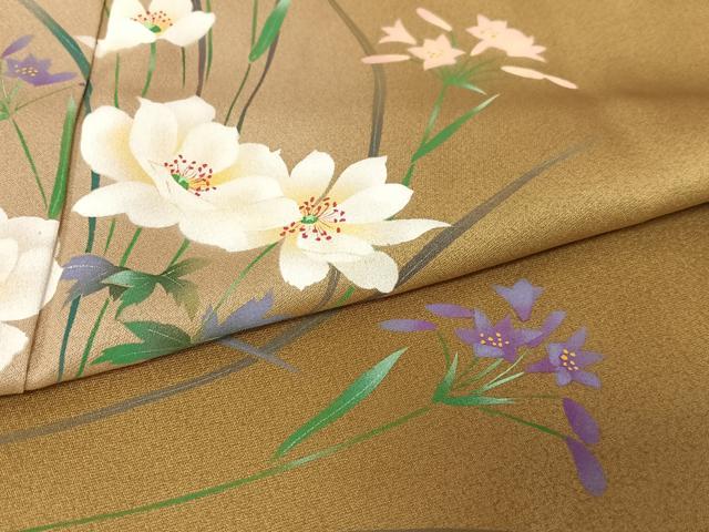 平和屋着物●訪問着 草花文 正絹 逸品 AABA8793zg
