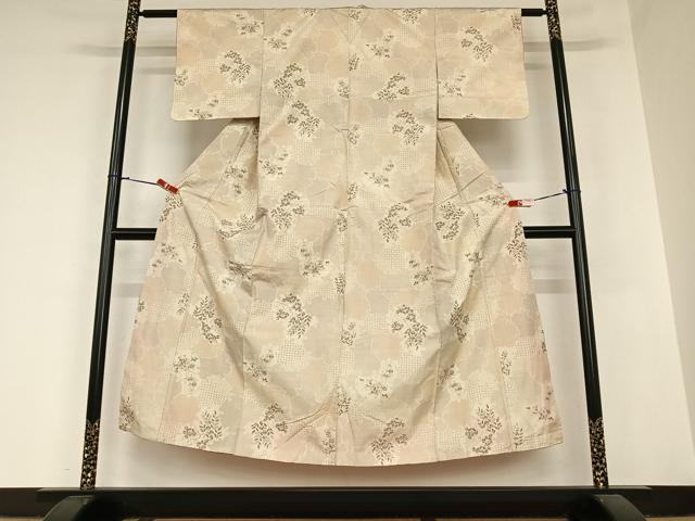 平和屋着物●上質な紬　雪輪重ね花文　正絹　逸品　未使用　AABA8802zg