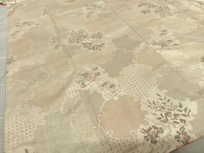平和屋着物●上質な紬　雪輪重ね花文　正絹　逸品　未使用　AABA8802zg