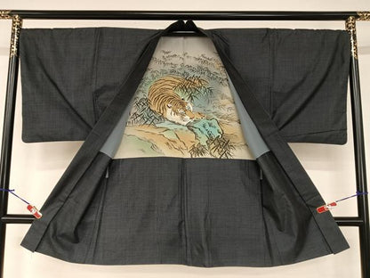平和屋着物●男性　本場大島紬　アンサンブル　100亀甲　総詰め　正絹　逸品　AABA8810zg