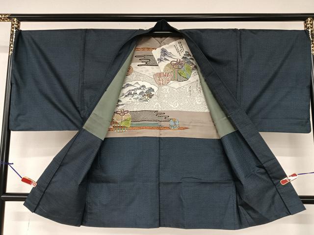 平和屋着物●男性 本場大島紬 アンサンブル 100亀甲 総詰め 正絹 逸品 AABA8811zg