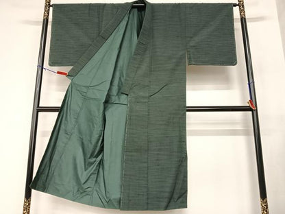 平和屋着物●男性 紬 アンサンブル 色無地 蝋色 正絹 逸品 未使用 AABA8818zg