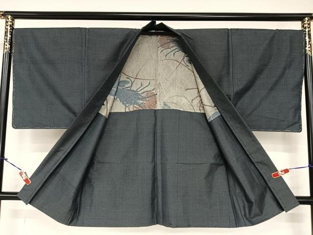 平和屋着物●男性　本場大島紬　アンサンブル　亀甲文様　正絹　逸品　AABA8822zg