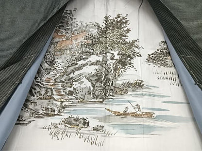 平和屋着物●男性　本場大島紬　アンサンブル　120亀甲　総絣　正絹　逸品　AABA8823zg