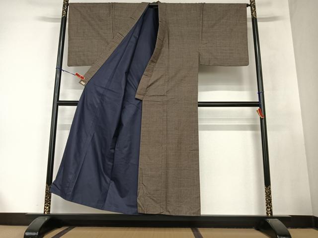 平和屋着物●男性　本場大島紬　アンサンブル　120亀甲　総詰め　正絹　逸品　AABA8828zg