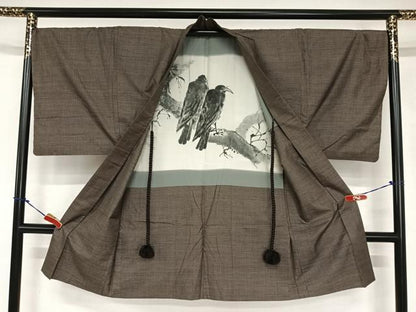平和屋着物●男性　本場大島紬　アンサンブル　120亀甲　総詰め　正絹　逸品　AABA8828zg