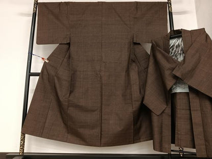 平和屋着物●男性　本場大島紬　アンサンブル　一元絣　正絹　逸品　AABA8833zg