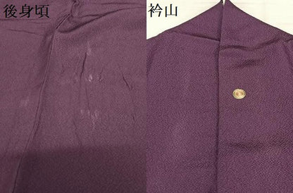 平和屋着物●上質な小紋 刺繍 丸文 似せ紫色地 大丸扱い ロング丈 正絹 逸品 AABA8834zg