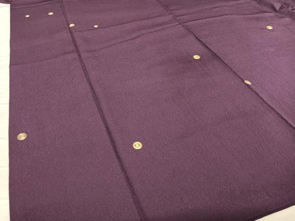 平和屋着物●上質な小紋 刺繍 丸文 似せ紫色地 大丸扱い ロング丈 正絹 逸品 AABA8834zg