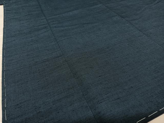 平和屋着物●男性 紬 アンサンブル 色無地 濃藍色 正絹 逸品 AABA8842zg