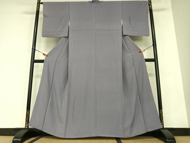 平和屋着物●上質な色無地　滅紫色　正絹　逸品　AABA8844zg