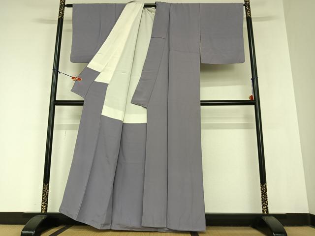 平和屋着物●上質な色無地　滅紫色　正絹　逸品　AABA8844zg