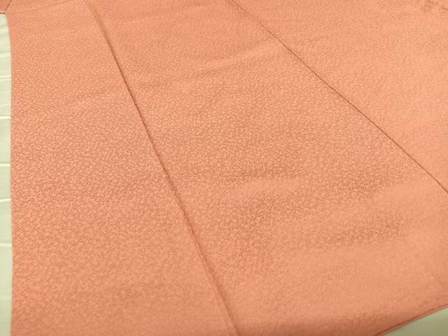 平和屋着物●上質な色無地　紋意匠　甚三紅色　正絹　逸品　AABA8847zg