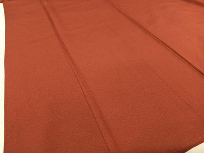平和屋着物●上質な色無地　蘇芳色　正絹　逸品　AABA8849zg