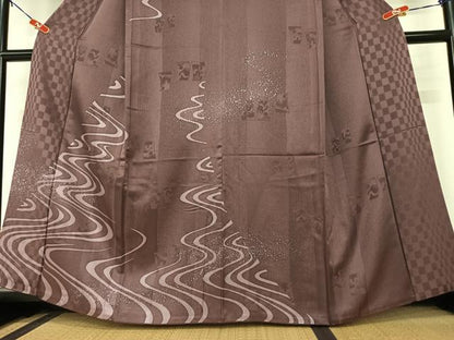 平和屋着物●訪問着　流水文　正絹　逸品　AABA8853zg