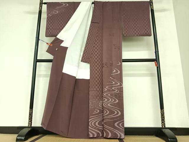 平和屋着物●訪問着　流水文　正絹　逸品　AABA8853zg