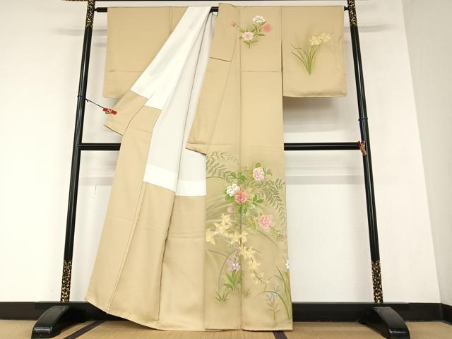 平和屋着物●訪問着 作家物 草花文 暈し染め 正絹 逸品 AABA8854zg