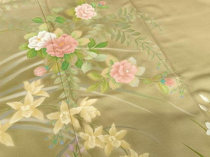 平和屋着物●訪問着 作家物 草花文 暈し染め 正絹 逸品 AABA8854zg