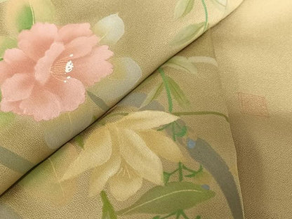 平和屋着物●訪問着 作家物 草花文 暈し染め 正絹 逸品 AABA8854zg