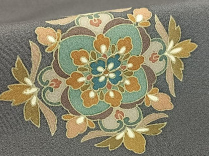 平和屋着物●訪問着 友禅 作家物 春水 更紗花文 金彩 正絹 逸品 AABA8855zg